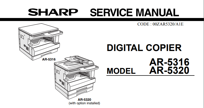 دفترچه راهنمای تعمیرات فتوکپی شارپAR-5316
