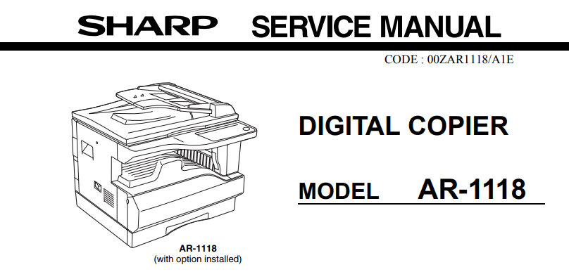 دفترچه راهنمای تعمیرات فتوکپی شارپ AR-1118j